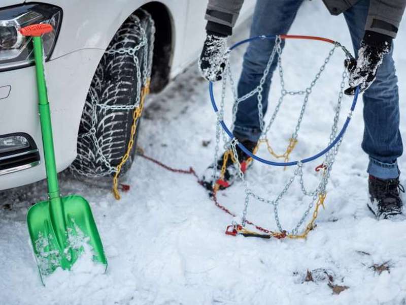 Snow chains are required on all vehicles 